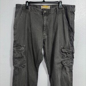 Wrangler Cargo Pants Baggy Skater Y2K Men's 40X30 Gray Utility Workwear Pockets
